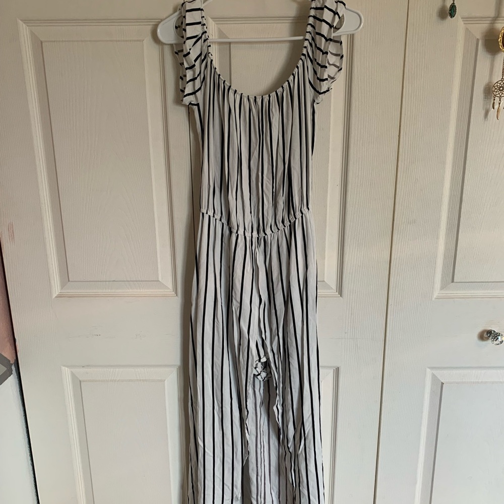 Black and white romper dress